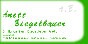 anett biegelbauer business card